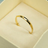 14K Solid Gold Hammered DC 2MM Band, Fine Gold Stackable Ring