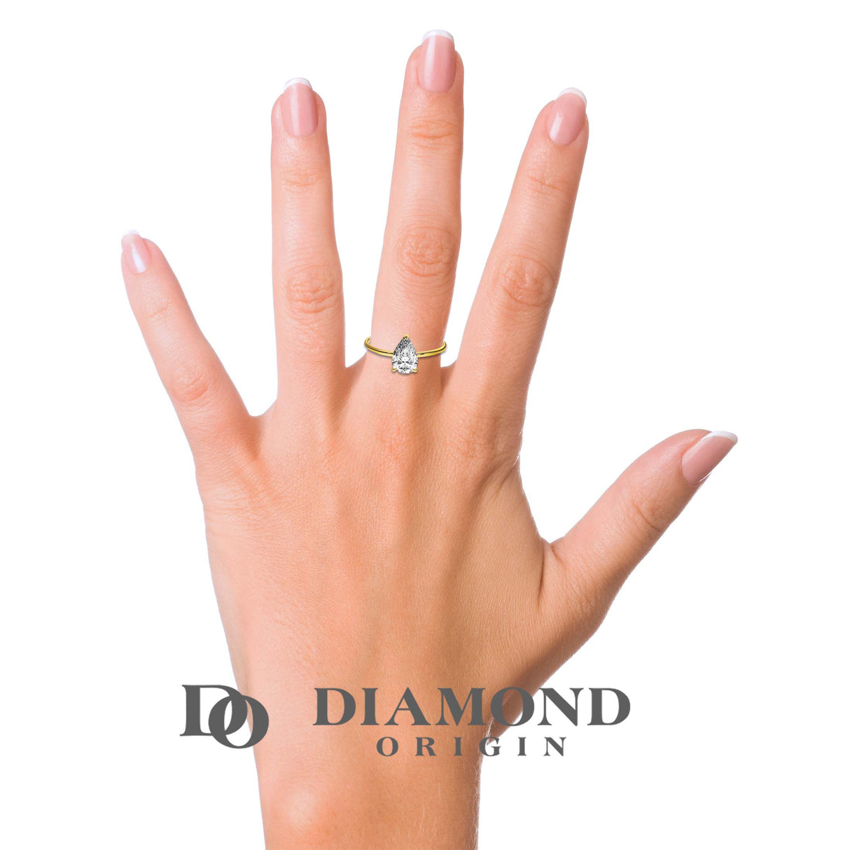 2 Ct Pear Shape Lab Grown Diamond Ring 14K Fine Gold Solitaire Promise Engagement IGI Certificate