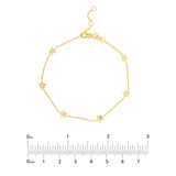 14K Gold Bracelet Adjustable 6 Star Stations, Gold Bracelets, - Diamond Origin
