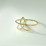 14K Gold Celtic Ring, Gold Stackable Ring, Gold Ring, - Diamond Origin