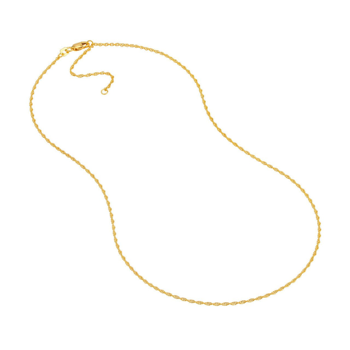 0.8mm Diamond-Cut Hollow Twisted Link Chain Necklace in 14K Gold - 18