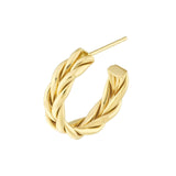 Delight any special occasion with these 14K Gold Earrings from Diamond Origins Collection. Simple yet luxurious, these 15x1.5mm braided 1/2 round hoop earrings will add the perfect amount of sparkle and sophistication. Perfect for any gift, these timeless gold earrings are sure to make any receiver feel special and appreciated. gift for her, birthday gift, gold gift, love gift, Elegant and fashionable gold earrings, trendy gold earrings for all occasions gifts,