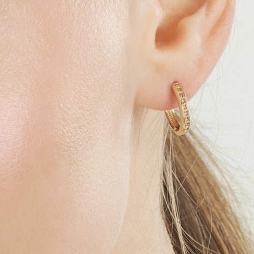 Small Hoop Earrings, 14K Gold Earrings, Hoop Earrings 14K Gold / 15mm