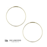 14K Gold Earrings 2023 Collection, 40mm Endless Wire Hoop Earrings - Diamond Origin