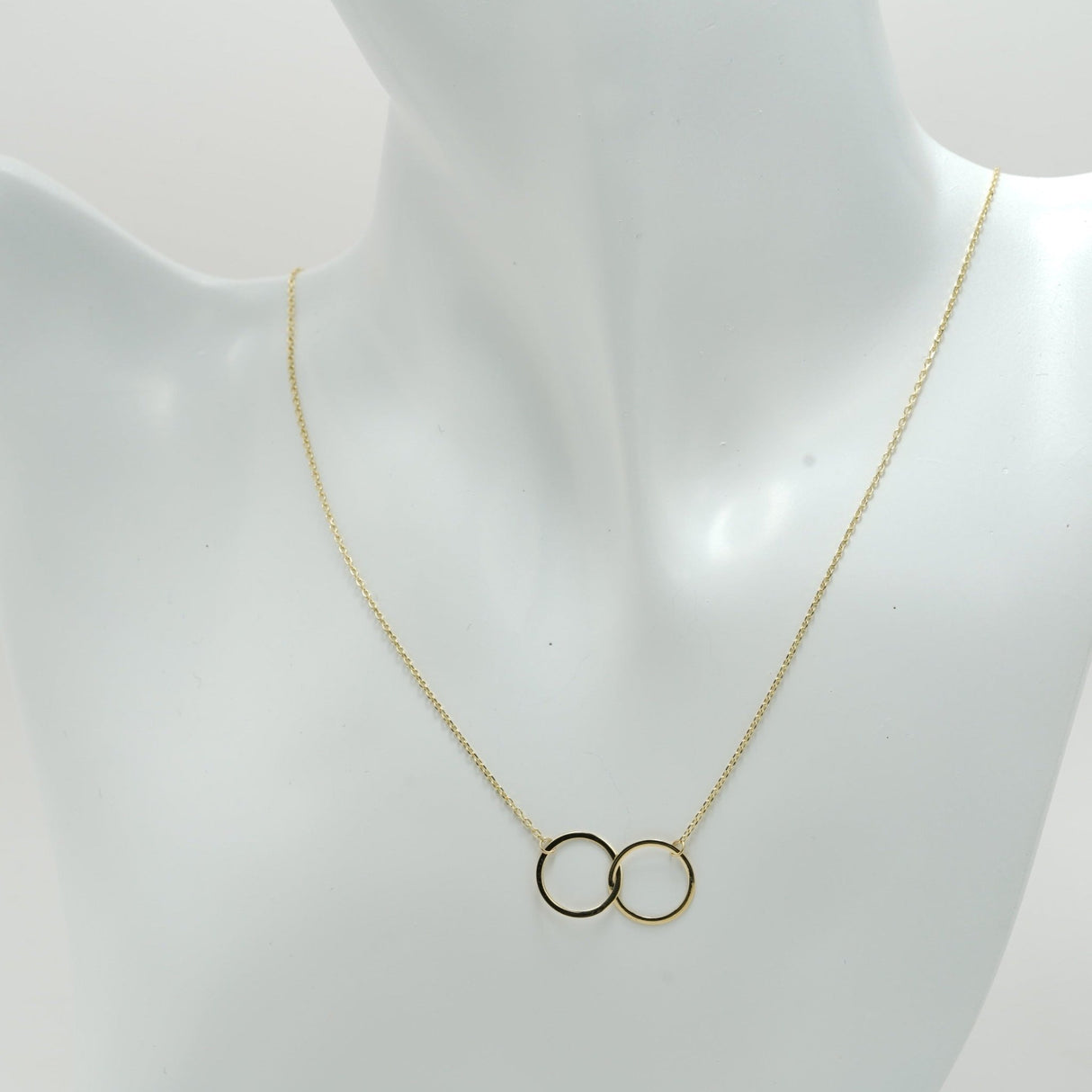 Gifts for 14 Year Old Girls Necklace, Multiple Styles, 2 Interlocking Circles, Set of 2 / Silver