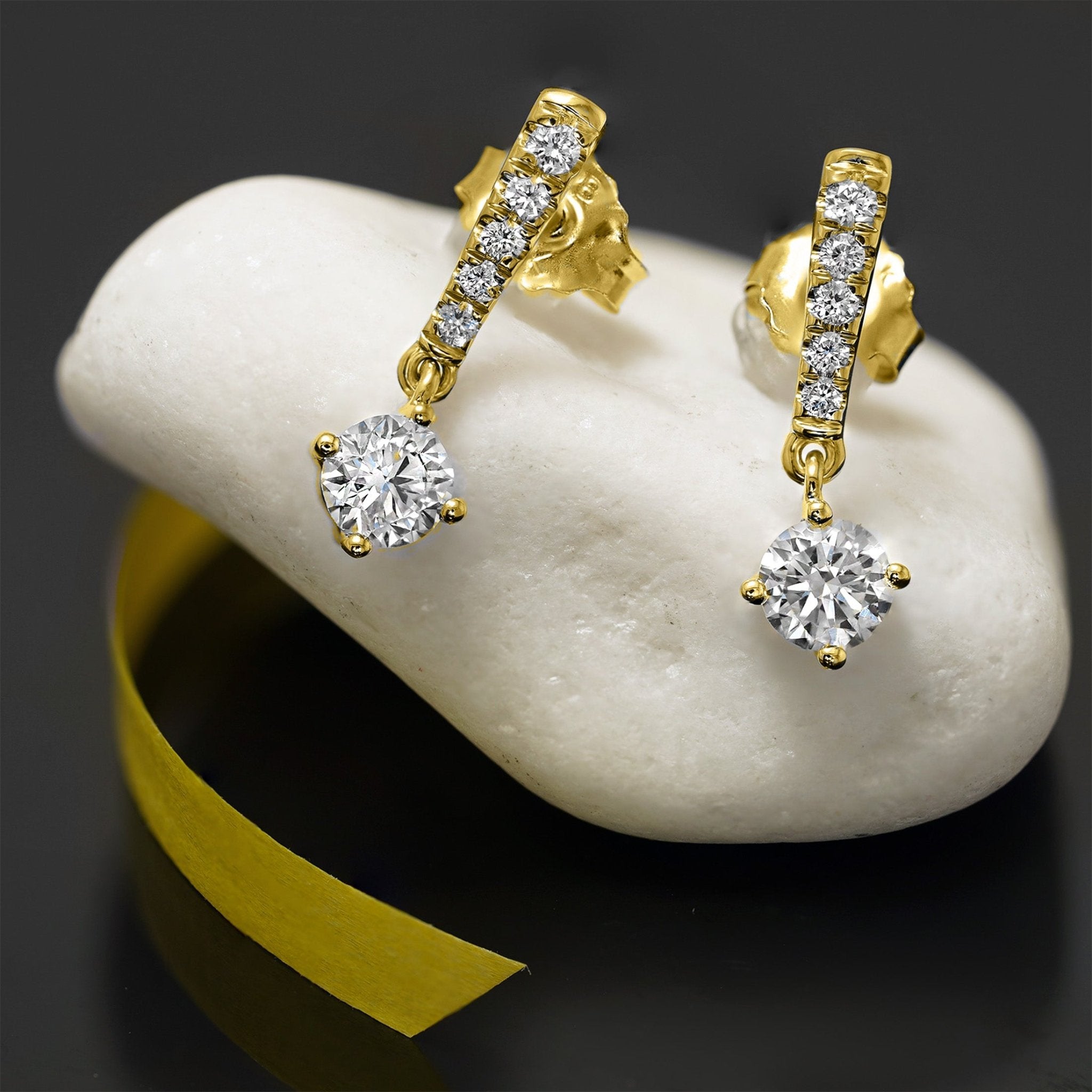 Buy Empirical Jewels Pure Gold Studs Real Diamond Earring For Women कानों  के टॉप्स Original Gold Earrings For Women 0.50 Heera Ratan Original  Certified डायमंड इयररिंग क्लक्सन बेस्ट क्वालिटी हीरा के ...